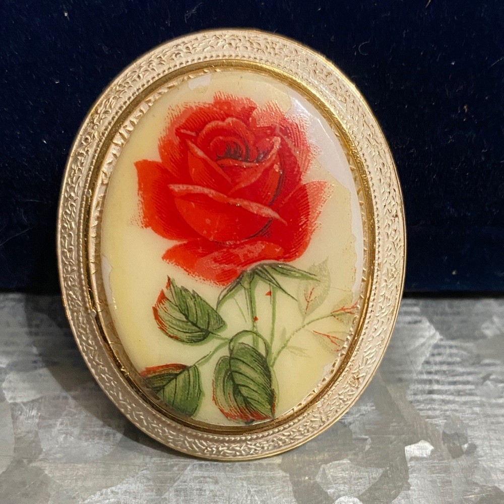 Western Germany Vintage Rose Brooch